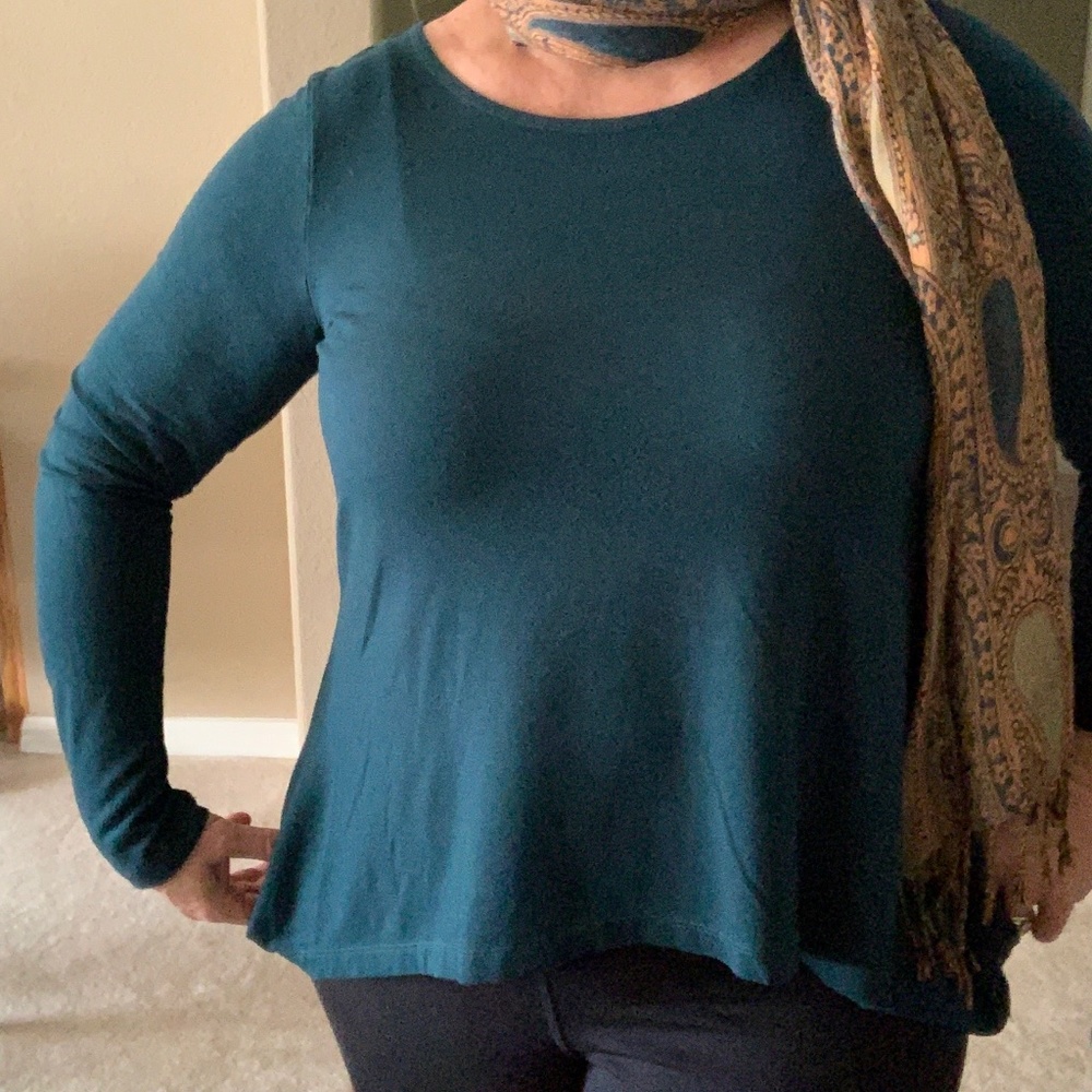 Bryn Walker Teal Swingy Top size XL